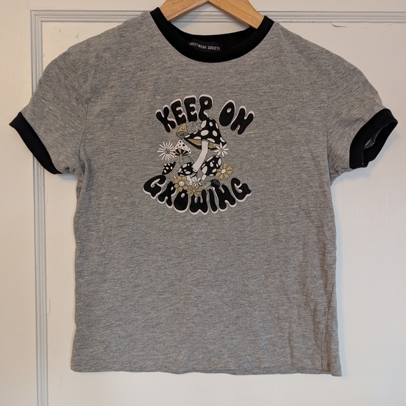 Streetwear Society Tops - Streetwear Society Black and Gray Top